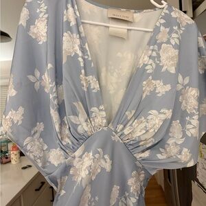 BHLDN Blue Floral Maxi Dress